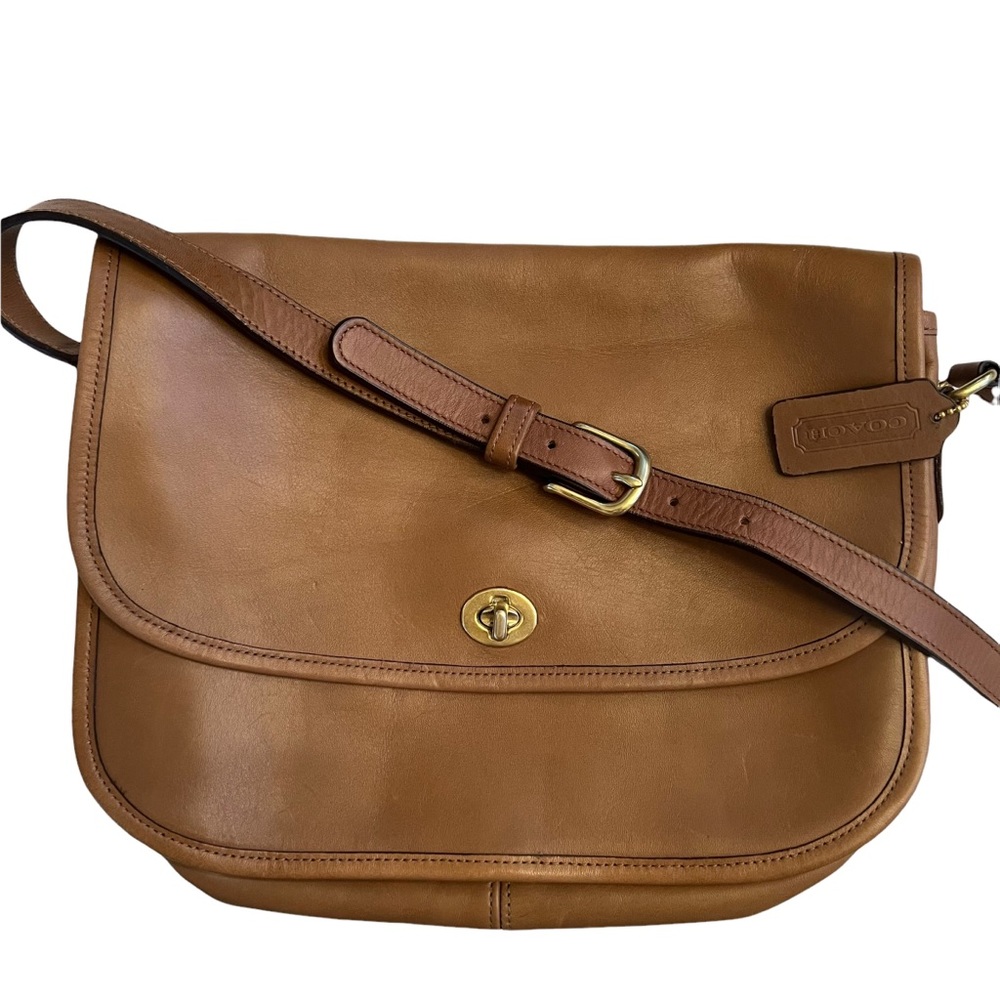 Vintage Coach brown leather city crossbody bag 9790